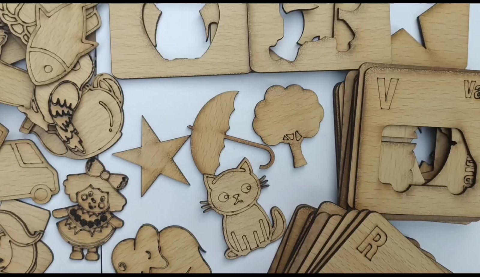 A to Z complete Alphabet Kids Wooden Drawing Stencils - Image 2