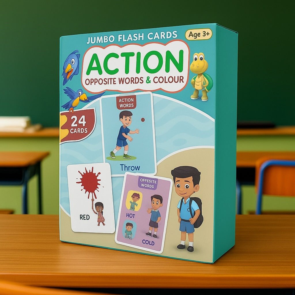 Actions, Opposite Words & Colors – Big 24 Flash Cards Set