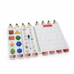 Reusable Kids Learning Workbook – Shapes, Body Parts & Urdu Letter Tracing (With Marker)