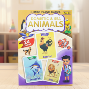 Domestic & Sea Animals Jumbo Flash Cards for Kids