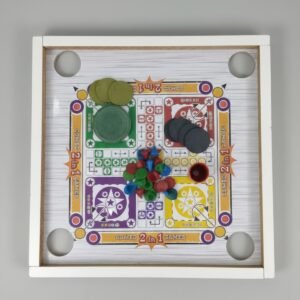 Premium 2-in-1 Wooden Ludo & Carrom Board Game Set