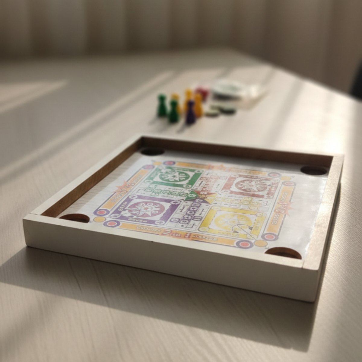 Premium 2-in-1 Wooden Ludo & Carrom Board Game Set - Image 2