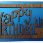 Pack of 10 Premium Wooden Laser Cut Happy Birthday Greeting Cards