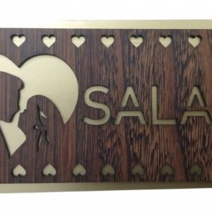 Premium Salami Greeting Cards with Wooden Laser Cut 3D Design & Gold Metallic Base