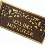Pack of 10 - Premium Valima Mubarak Greeting Cards with Elegant Wooden Laser Cut Floral Design