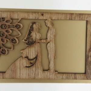 Premium Happy Marriage Greeting Cards with 3D Laser Cut Wooden Texture Design