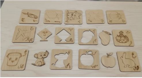 Urdu piece wooden coloring Stencils - Image 3