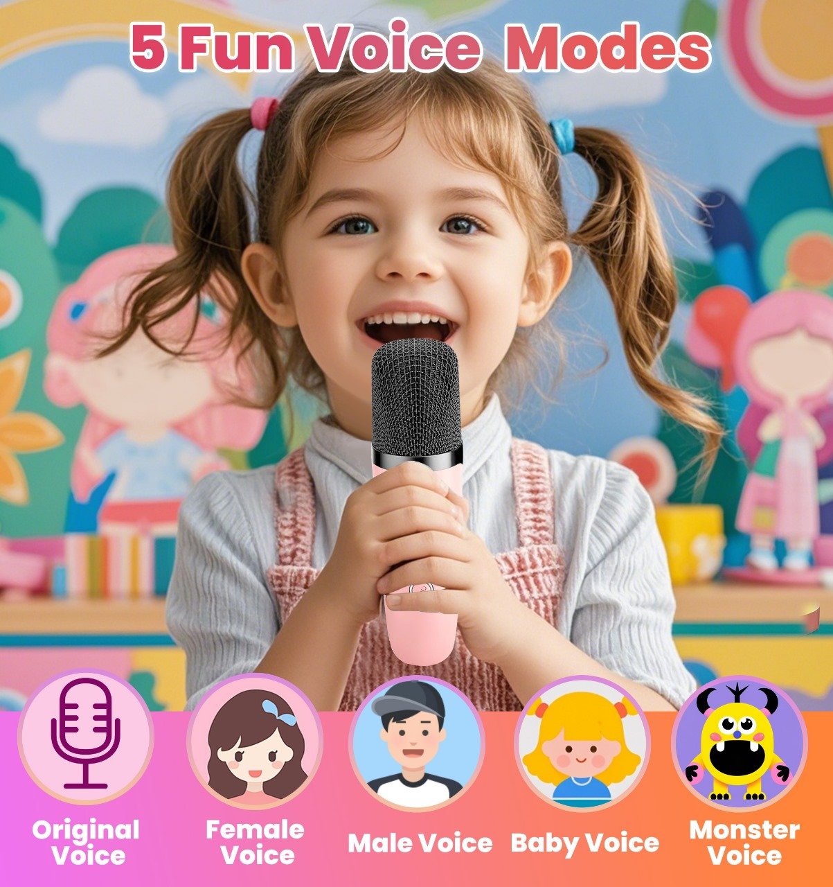 Mini Karaoke Bluetooth Speaker with 2 Wireless Microphones - Image 3