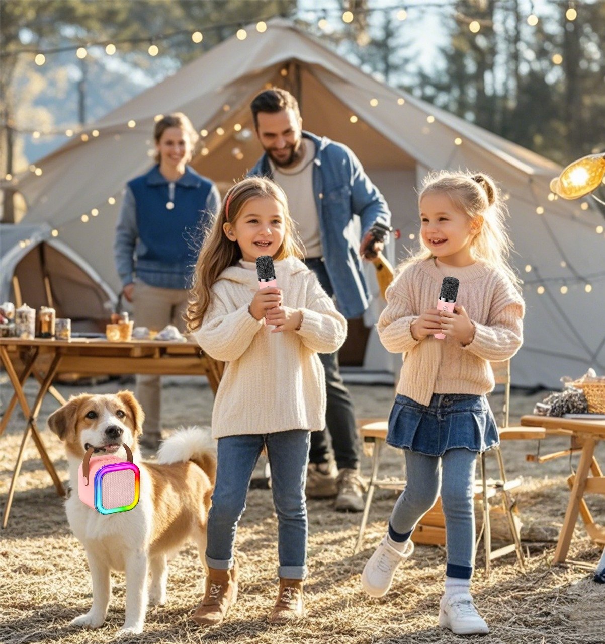 Mini Karaoke Bluetooth Speaker with 2 Wireless Microphones - Image 4