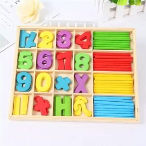 Wooden Computation Study Box for Kids - Educational Math Learning Set with Counting Rods & Numbers - Montessori Mathematical Calculation Toy for Toddlers