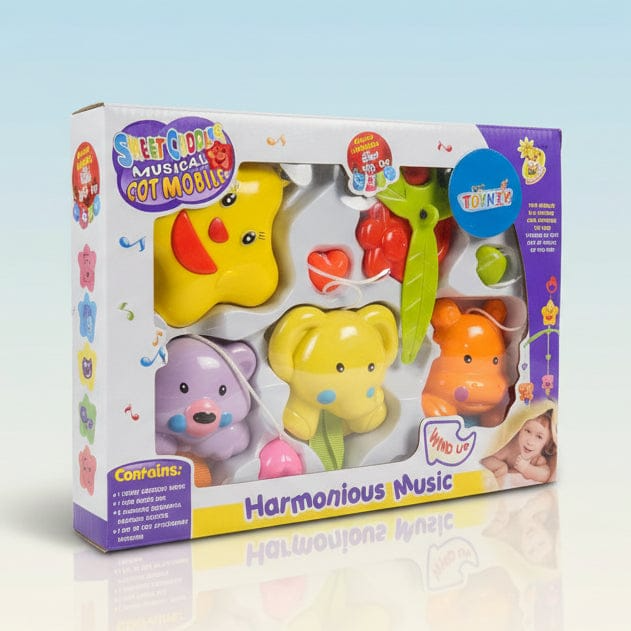 Sweet Cuddles Musical Cot Mobile Rattles β Hanging Baby Crib Toy with Soft Animal Rattles & Wind-Up Music Box for Newborns and Infants - Image 3