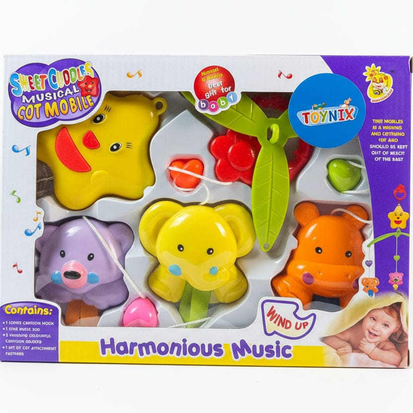 Sweet Cuddles Musical Cot Mobile Rattles β Hanging Baby Crib Toy with Soft Animal Rattles & Wind-Up Music Box for Newborns and Infants - Image 2