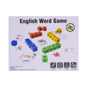 English Word Game – Educational Alphabet Matching & Spelling Learning Blocks with Flash Cards for Kids