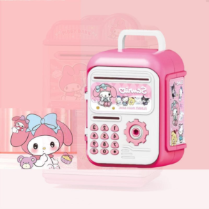 Cute Cartoon Electronic Piggy Bank ATM Money Saving Box for Kids with Password Lock (Pink)
