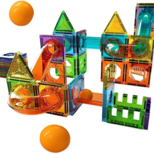 Magnetic Building Tiles Marble Run Set – STEM Construction & Educational Toy for Kids