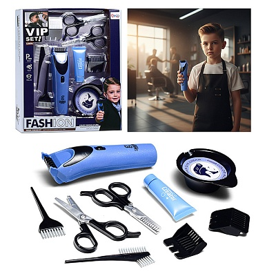 Boys VIP Salon Barber Play Set β Hair Stylist Pretend Play Kit with Trimmer & Accessories