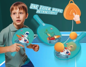 Table Tennis Ping Pong Trainer Toy for Kids – Interactive Solo Practice Set with Adjustable Stand
