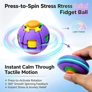 3D Printed Gear Fidget Spinner Ball – Stress Relief Sensory Toy for Kids & Adults
